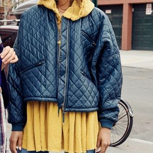 FREE PEOPLE | Nylon Quilted Bomber Pink Jacket